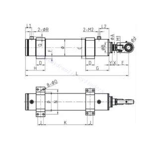 Foot Joint Two Stage Telescopic Hydraulic Cylinder