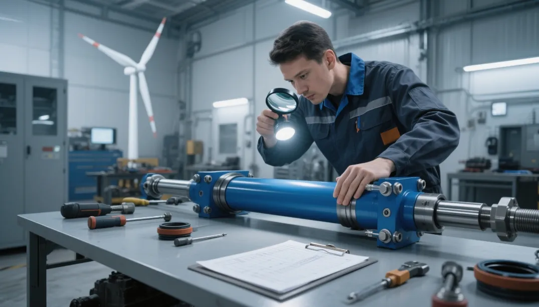 Inspecting energy hydraulic cylinder