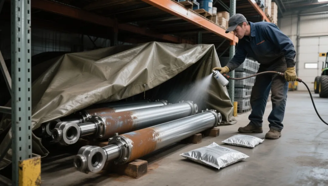 Protecting tractor hydraulic cylinder