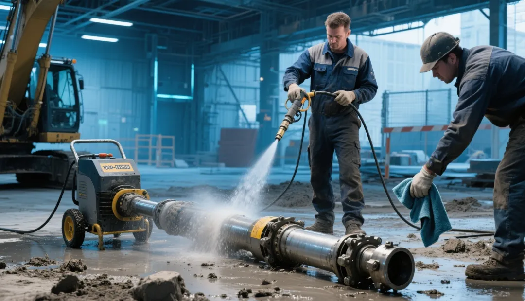 Cleaning construction hydraulic cylinder